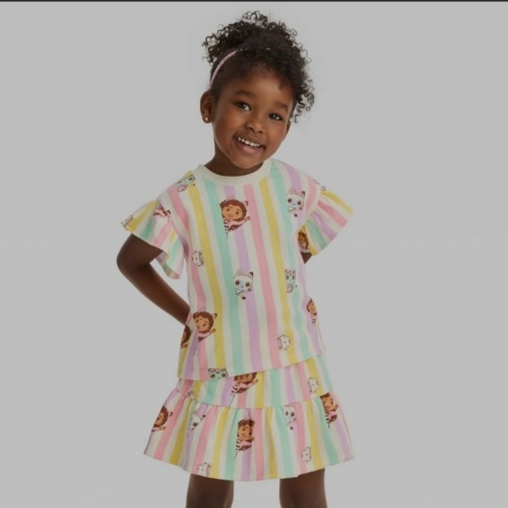 NWOT Gabbys Dollhouse 2 Pc Toddler Skirt Set Size 18 Months